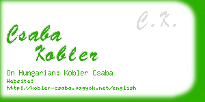 csaba kobler business card